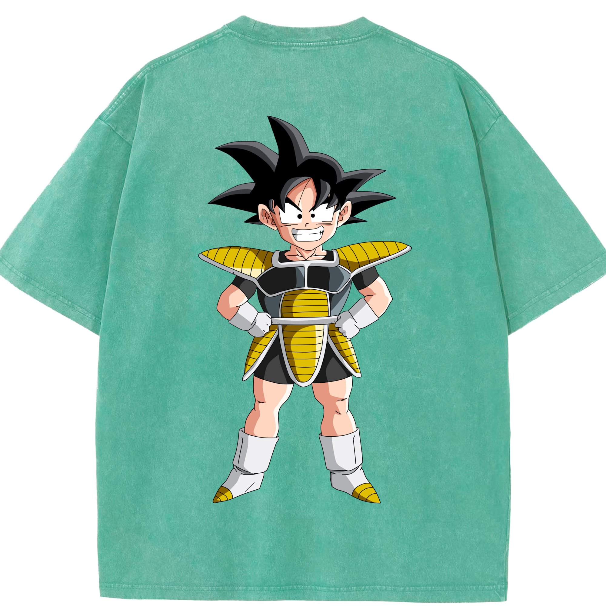 （画像用） ドラゴンボール 孫悟空（そん ごくう）Son Goku カカロット DRAGON BALL Kakarotto 綿100% ヴィンテージ風 半袖Tシャツ（背面プリント）